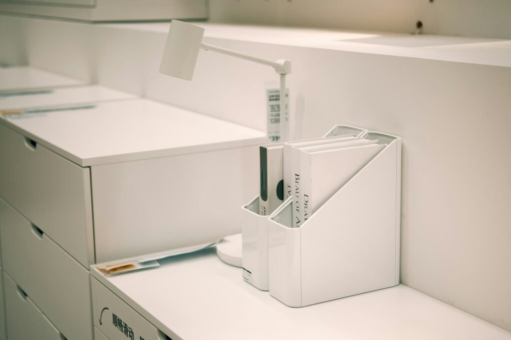 Best desk organizers for a home office, mesh organizer with drawer on a desk