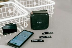 Best cable labels for a home office — a label maker printing a custom cord label